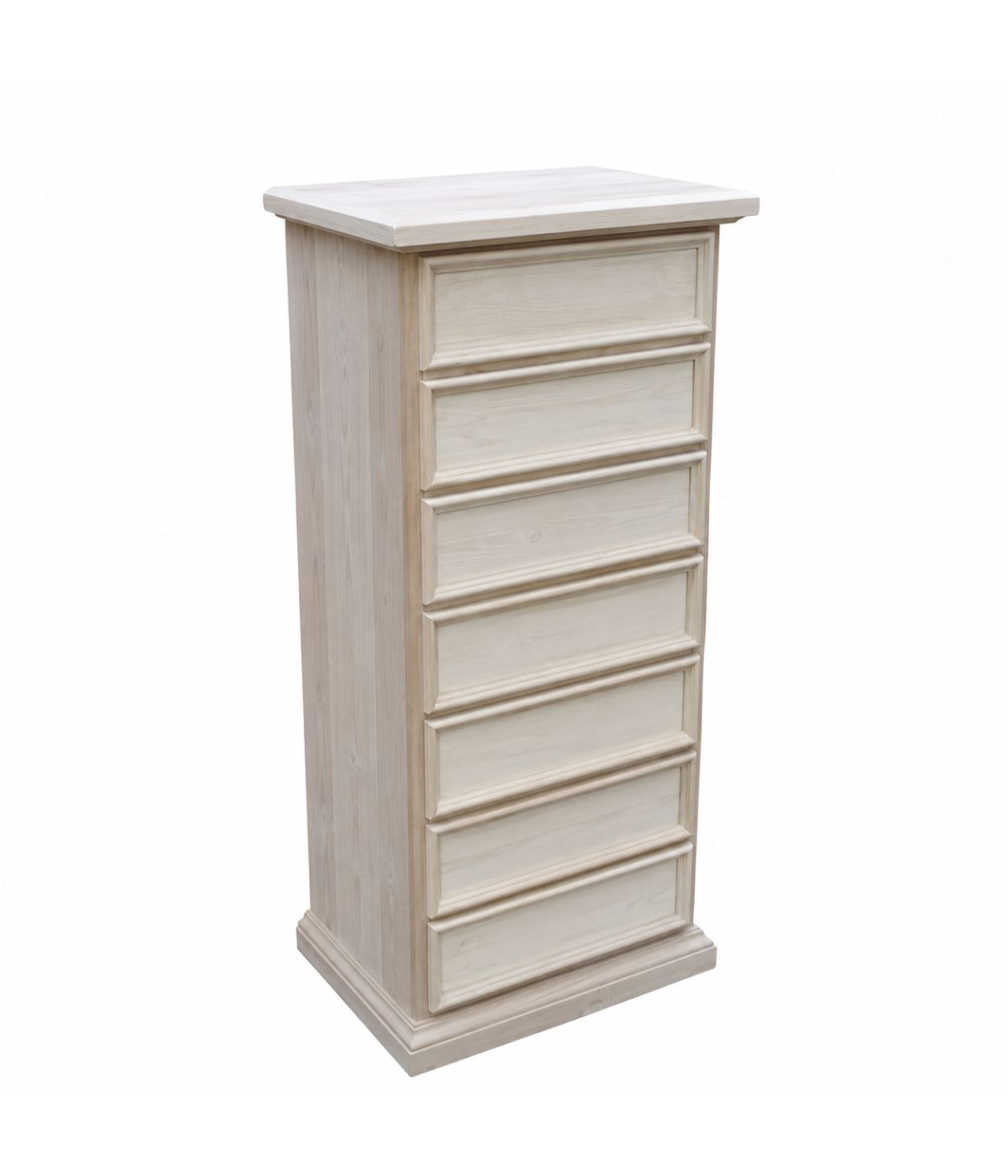 CASSETTIERA IN LEGNO 7 CASSETTI GREZZO L.60 P.47 H.115 (717)