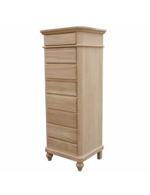 CASSETTIERA IN LEGNO 8 CASSETTI GREZZO L.55 P.45 H.149 (707)