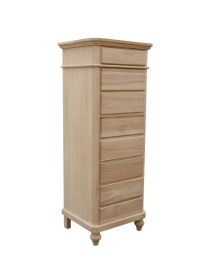 CASSETTIERA IN LEGNO 8 CASSETTI GREZZO L.55 P.45 H.149 (707)