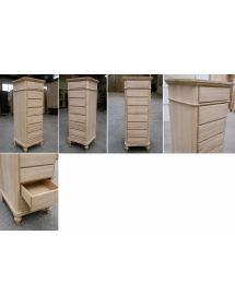 CASSETTIERA IN LEGNO 8 CASSETTI GREZZO L.55 P.45 H.149 (707)