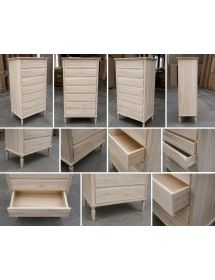 CASSETTIERA IN LEGNO 7 CASSETTI GREZZO L.85 P.47 H.138 (1921)
