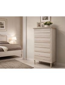 CASSETTIERA IN LEGNO 7 CASSETTI GREZZO L.85 P.47 H.138 (1921)