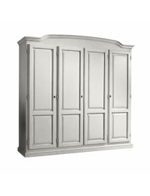 ARMADIO SHABBY 4 PORTE SAGOMATO IN LEGNO VARI COLORI 205x55x197