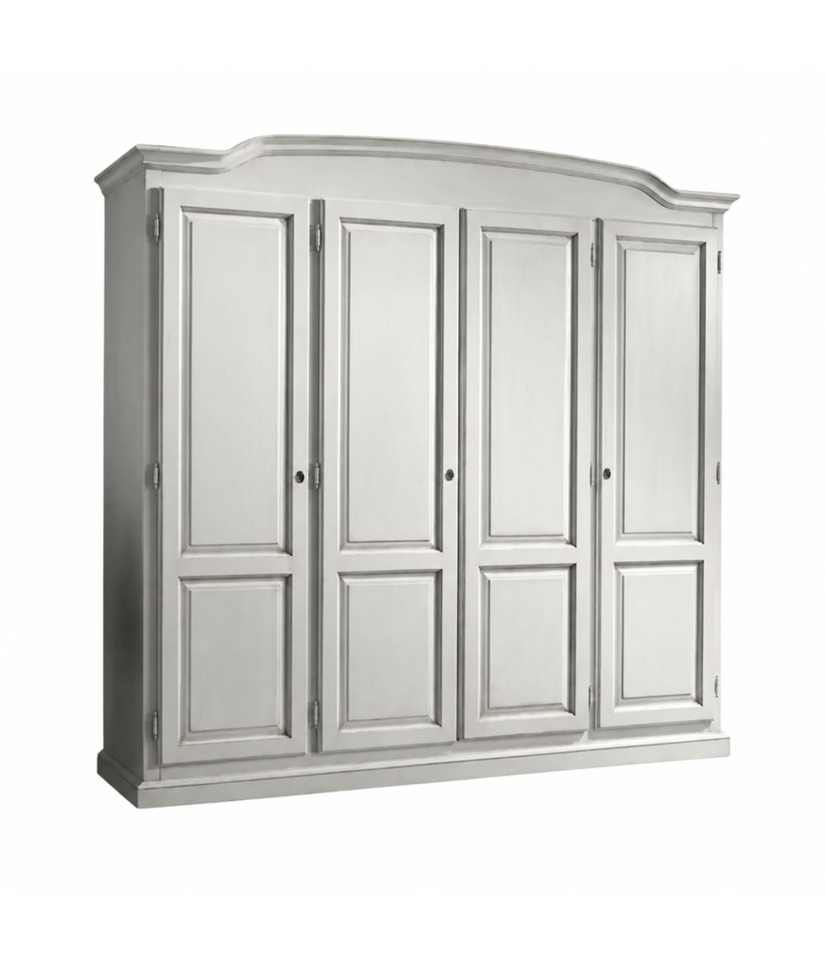 ARMADIO SHABBY 4 PORTE SAGOMATO IN LEGNO VARI COLORI 205x55x197