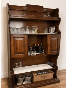 MOBILE BAR PORTA BOTTIGLIE 2 PORTE LEGNO TINTA NOCE (1224)