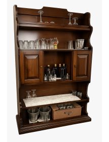 MOBILE BAR PORTA BOTTIGLIE 2 PORTE LEGNO TINTA NOCE (1224)