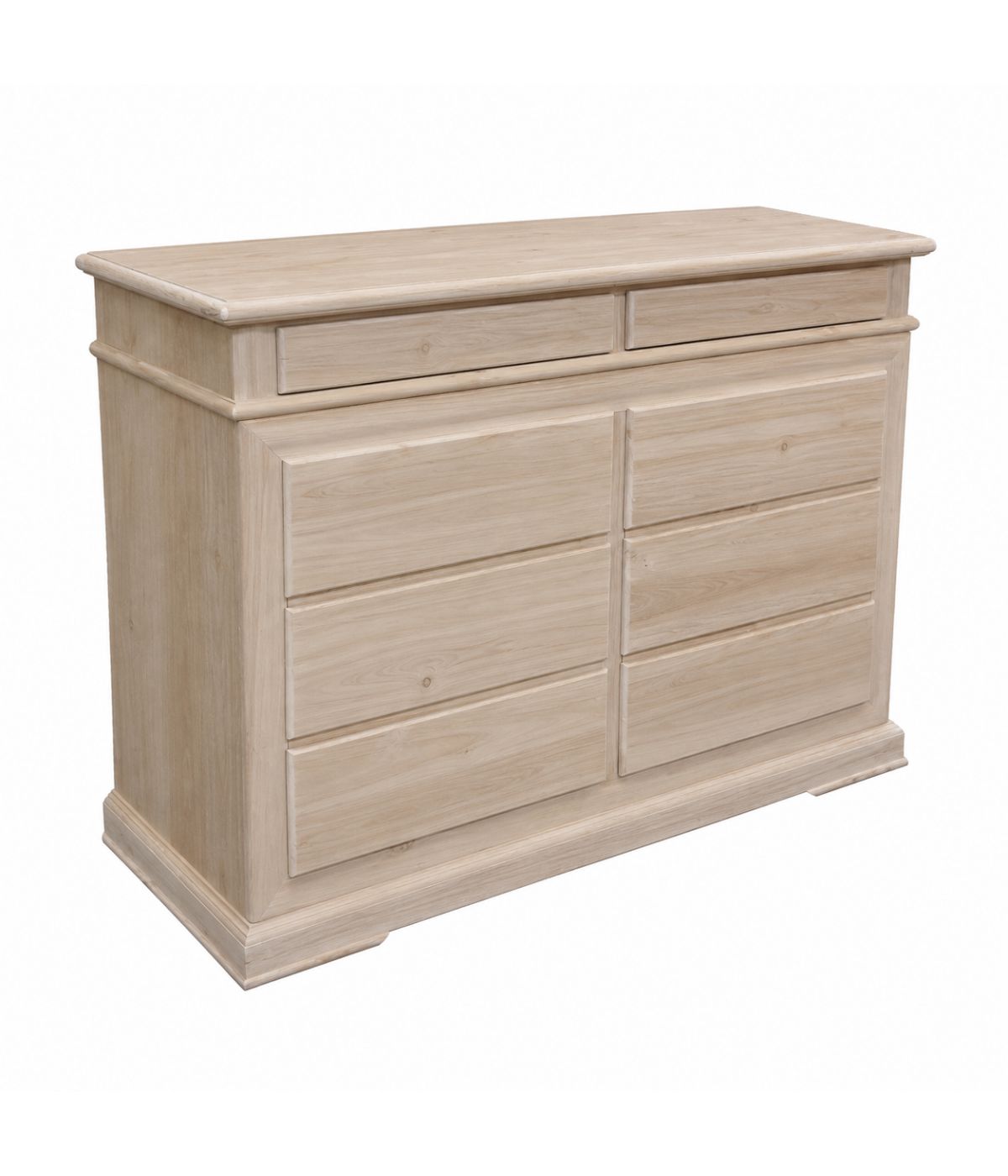 CASSETTIERA CLASSICA IN LEGNO 8 CASSETTI GREZZO L.150 P.53 H.102 (3008)