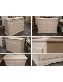 CASSETTIERA CLASSICA IN LEGNO 8 CASSETTI GREZZO L.150 P.53 H.102 (3008)