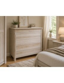 CASSETTIERA CLASSICA IN LEGNO 6 CASSETTI GREZZO L.121 P.53 H.104 (3200)