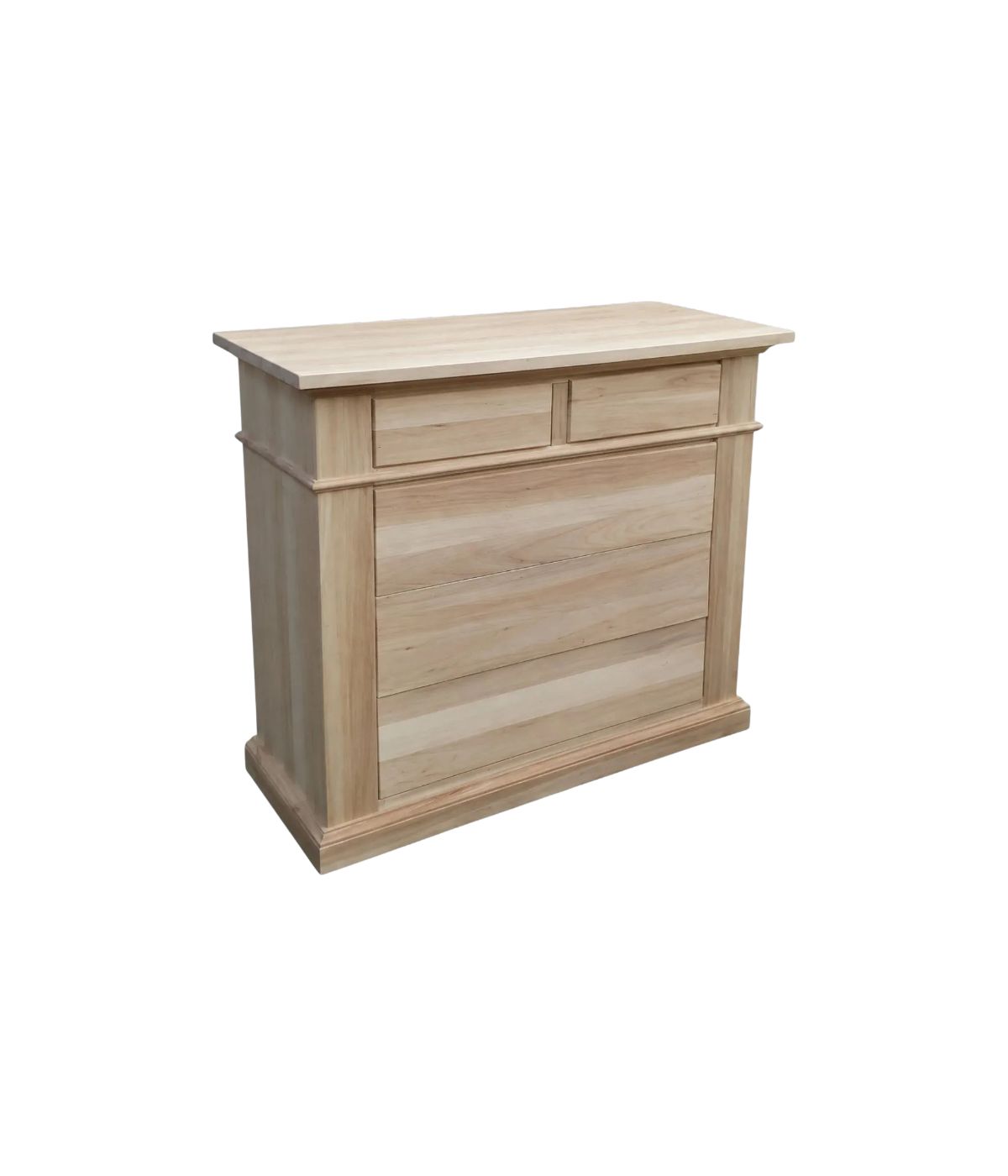 CASSETTIERA CLASSICA IN LEGNO 5 CASSETTI GREZZO L.128 P.54 H.100 (2163)