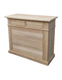 CASSETTIERA CLASSICA IN LEGNO 5 CASSETTI GREZZO L.128 P.54 H.100 (2163)