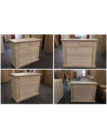 CASSETTIERA CLASSICA IN LEGNO 5 CASSETTI GREZZO L.128 P.54 H.100 (2163)