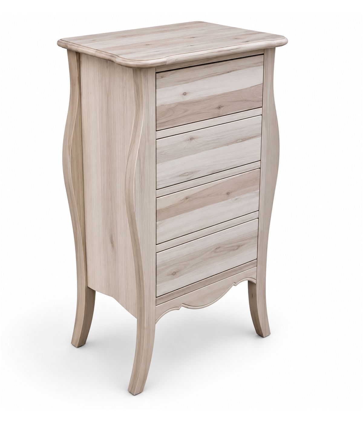CASSETTIERA CLASSICA IN LEGNO 4 CASSETTI GREZZO L.62 P.42 H.105 (3034)