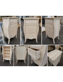 CASSETTIERA CLASSICA IN LEGNO 4 CASSETTI GREZZO L.62 P.42 H.105 (3034)