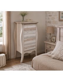 CASSETTIERA CLASSICA IN LEGNO 4 CASSETTI GREZZO L.62 P.42 H.105 (3034)