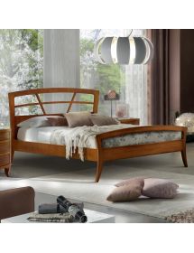 Letto matrimoniale legno traforato noce bassano 184x210x120