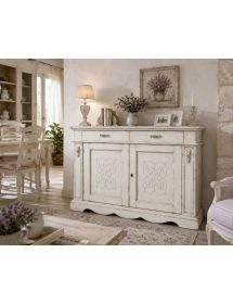 CREDENZA CLASSICA DECORO IN LEGNO 2 PORTE VARI COLORI 170X55X115