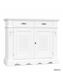 CREDENZA CLASSICA DECORO IN LEGNO 2 PORTE VARI COLORI 170X55X115