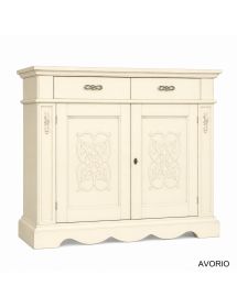 CREDENZA CLASSICA DECORO IN LEGNO 2 PORTE VARI COLORI 170X55X115