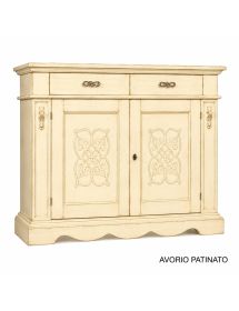 CREDENZA CLASSICA DECORO IN LEGNO 2 PORTE VARI COLORI 170X55X115