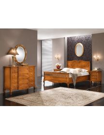 MOBILI 2G - Camera da letto classica intarsiata legno bassano vista frontale