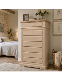 Cassettiera classica 7 cassetti legno grezzo 71x53x117 (3007)
