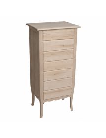 Cassettiera classica 7 cassetti legno grezzo 50x37x107 (3036)