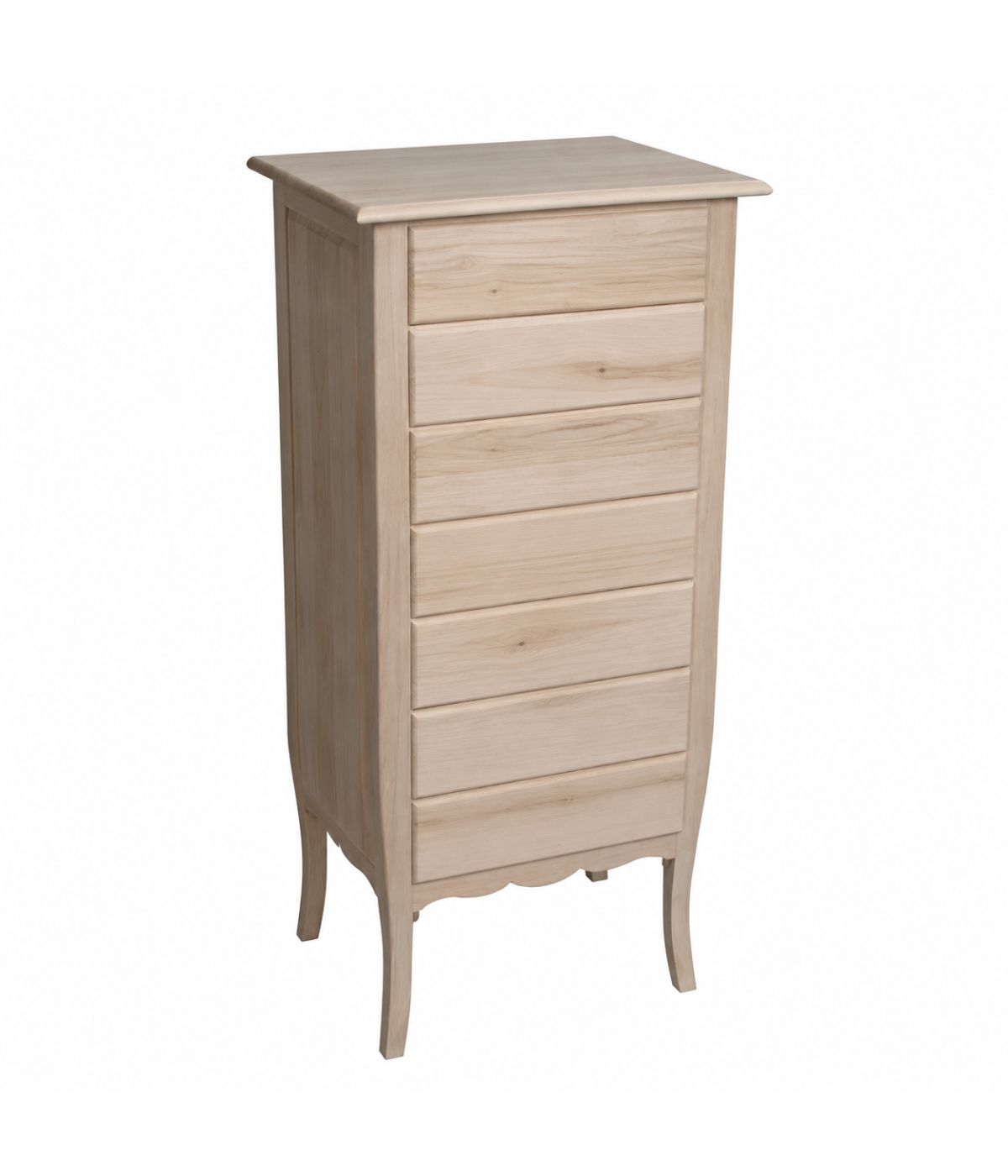 Cassettiera classica 7 cassetti legno grezzo 50x37x107 (3036)