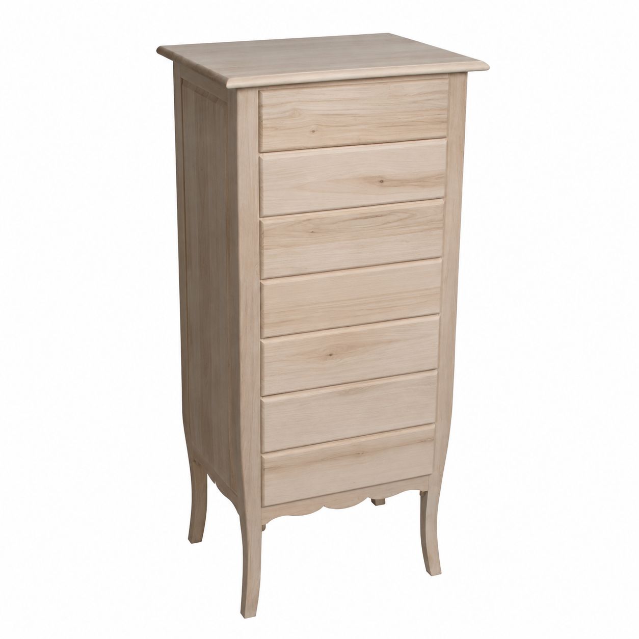 Cassettiera classica 7 cassetti legno grezzo 50x37x107 (3036)