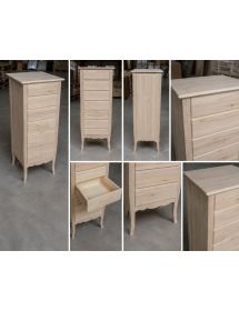 Cassettiera classica 7 cassetti legno grezzo 50x37x107 (3036)