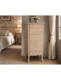 Cassettiera classica 7 cassetti legno grezzo 50x37x107 (3036)