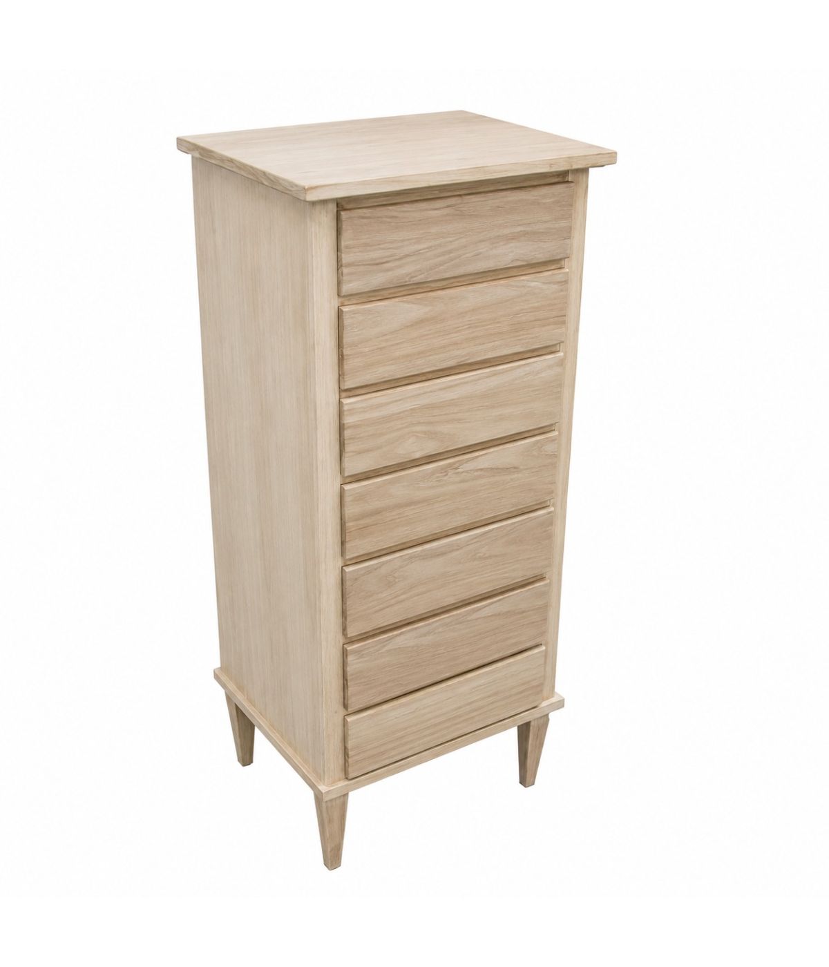 Cassettiera classica 7 cassetti legno grezzo 49x37x106 (1113)