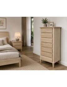 Cassettiera classica 7 cassetti legno grezzo 49x37x106 (1113)