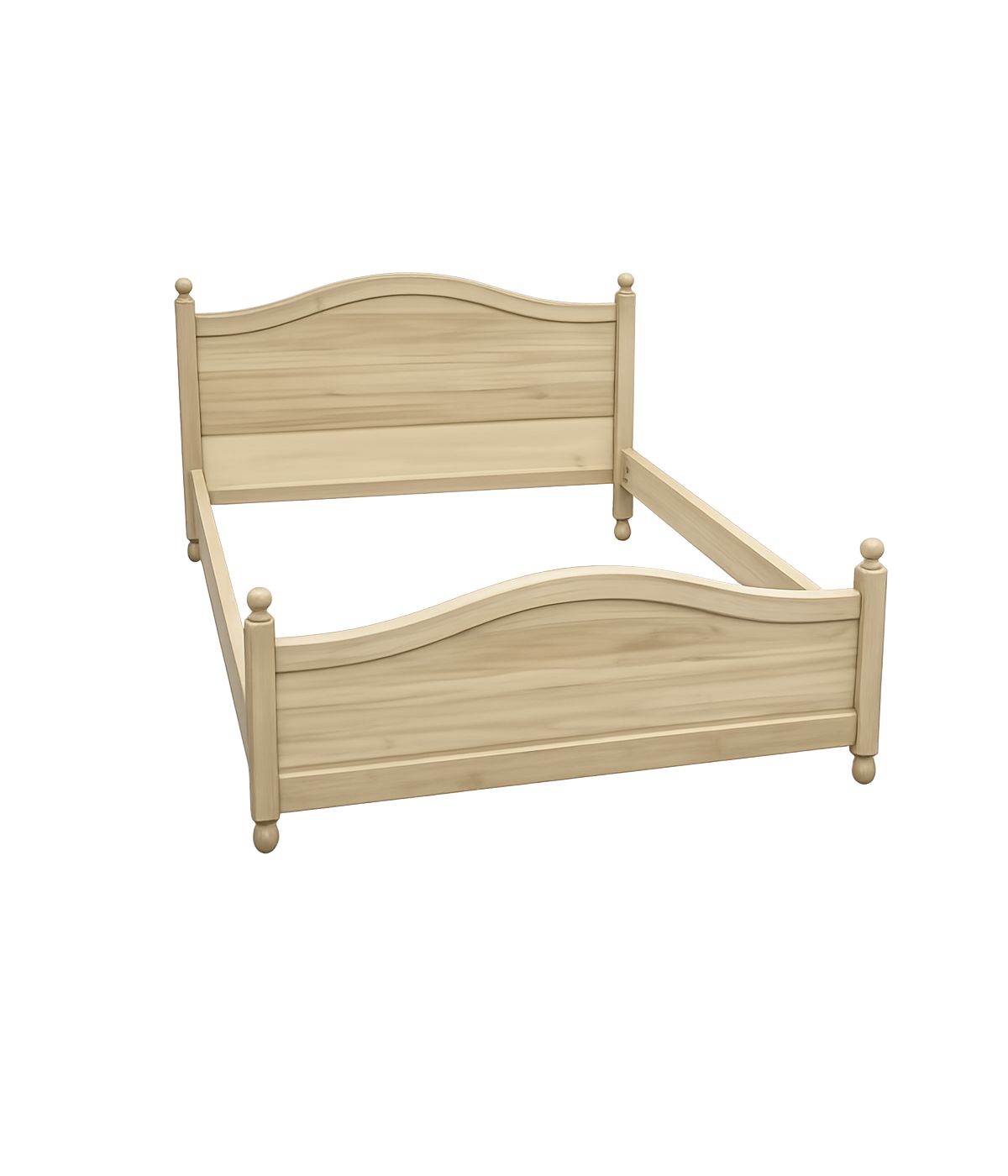 Letto matrimoniale arte povera legno grezzo 175 H 112 P 212