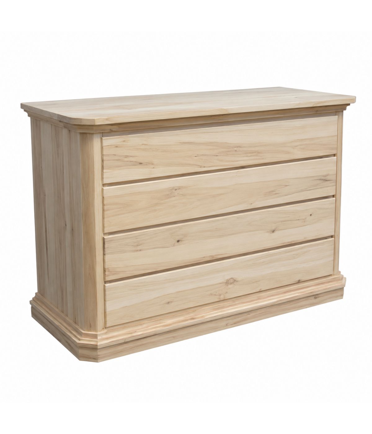 Cassettiera classica 4 cassetti legno grezzo 150x57x97 (417)