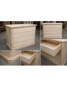 Cassettiera classica 4 cassetti legno grezzo 150x57x97 (417)