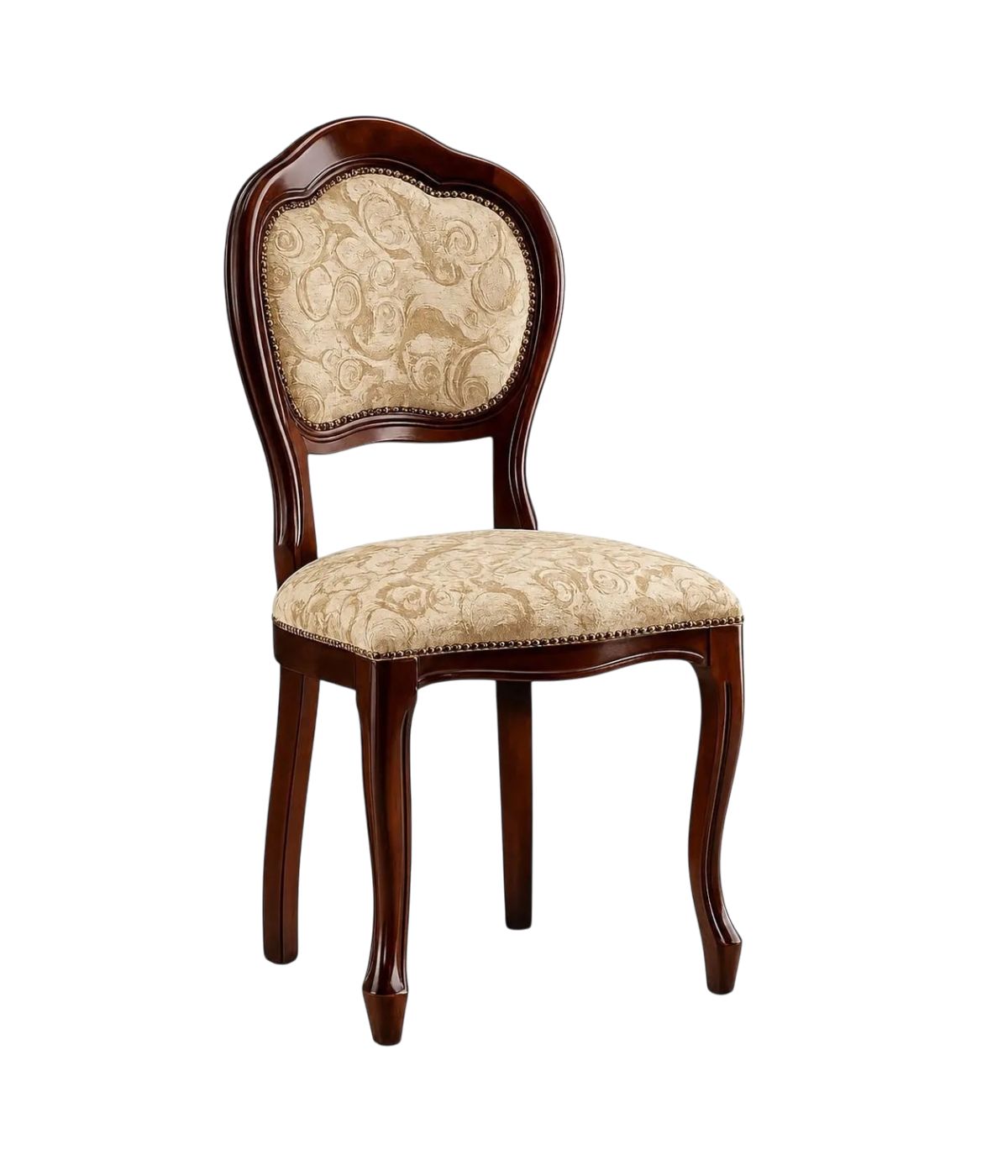 SEDIA LEGNO '600 SEDUTA IMBOTTITA CLASSICA TINTA NOCE