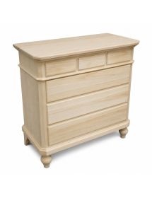 Cassettiera classica 6 cassetti legno grezzo 90x45x88 (708)