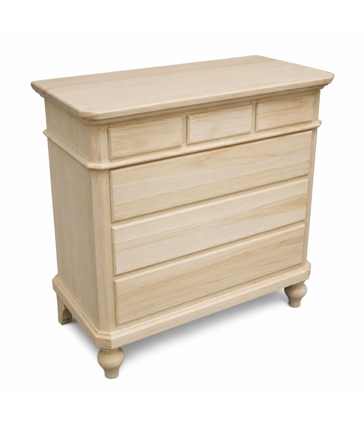 Cassettiera classica 6 cassetti legno grezzo 90x45x88 (708)
