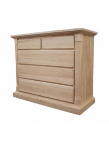 Cassettiera classica 5 cassetti legno grezzo 135x55x110 (415)