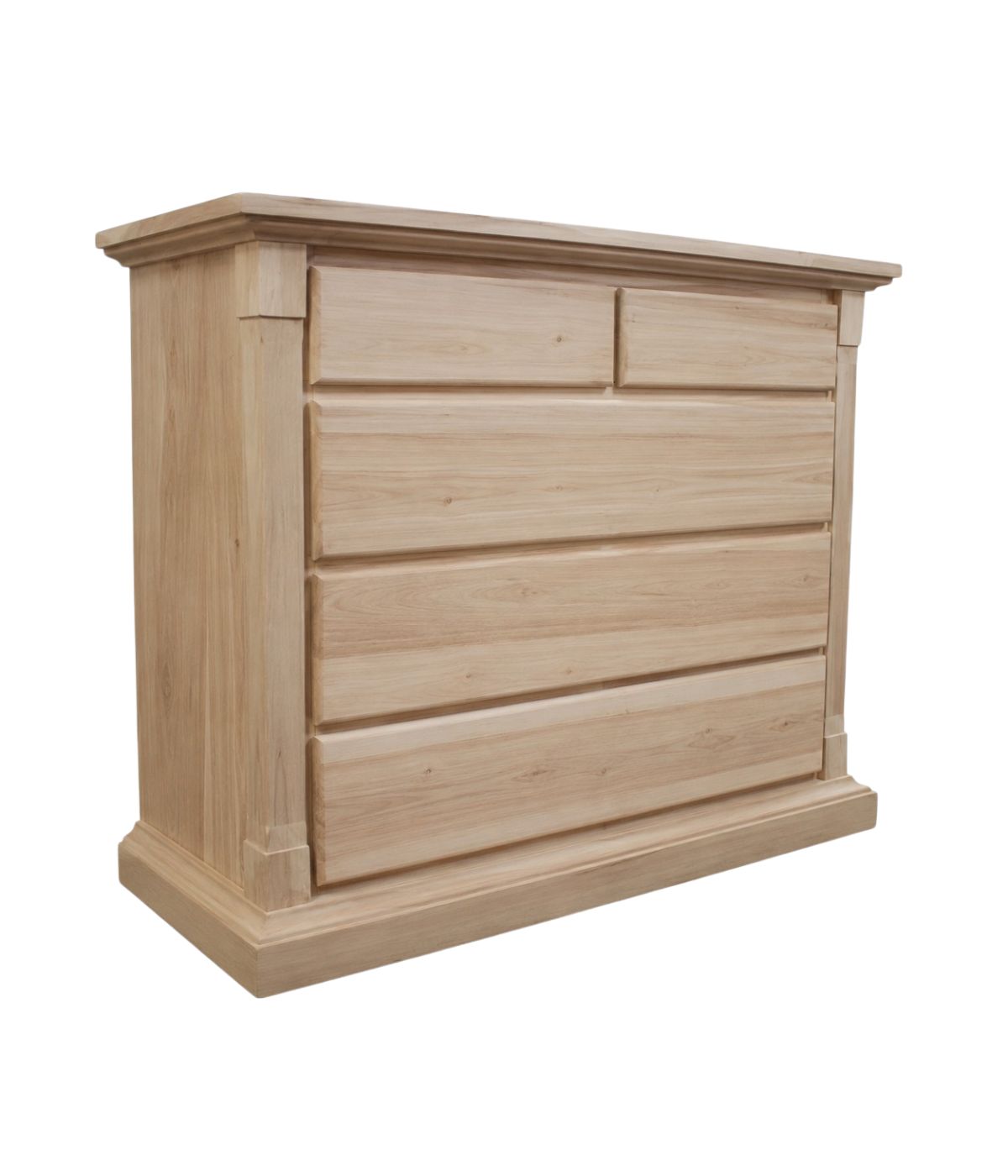 Cassettiera classica 5 cassetti legno grezzo 135x55x110 (415)
