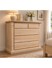 Cassettiera classica 5 cassetti legno grezzo 135x55x110 (415)