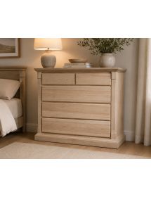 Cassettiera classica 5 cassetti legno grezzo 135x55x110 (415)