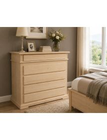Cassettiera classica 5 cassetti legno grezzo 127x52x117 (3000)