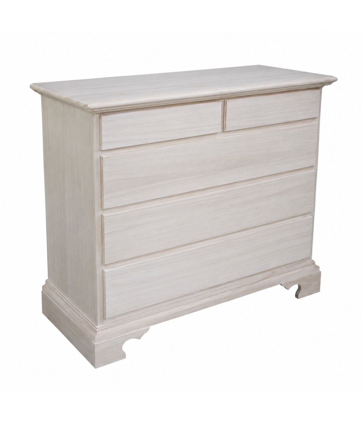 Cassettiera classica 5 cassetti legno grezzo 117x51x101 (466)