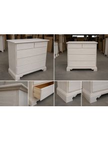 Cassettiera classica 5 cassetti legno grezzo 117x51x101 (466)