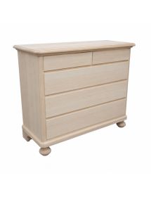 Cassettiera classica 5 cassetti legno grezzo 116x51x101 (452)