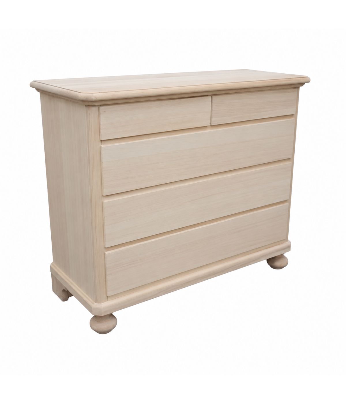 Cassettiera classica 5 cassetti legno grezzo 116x51x101 (452)