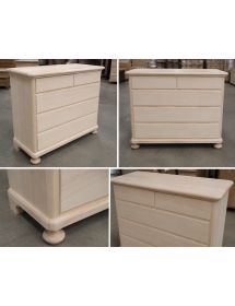 Cassettiera classica 5 cassetti legno grezzo 116x51x101 (452)