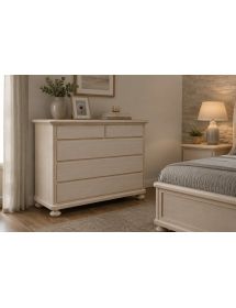 Cassettiera classica 5 cassetti legno grezzo 116x51x101 (452)